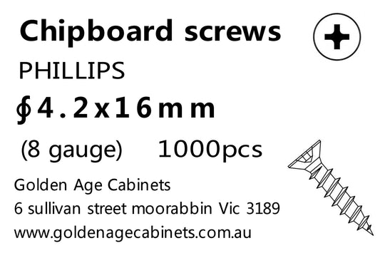 Phillips Chipboard Screws 4.2 x 16mm 1000pcs