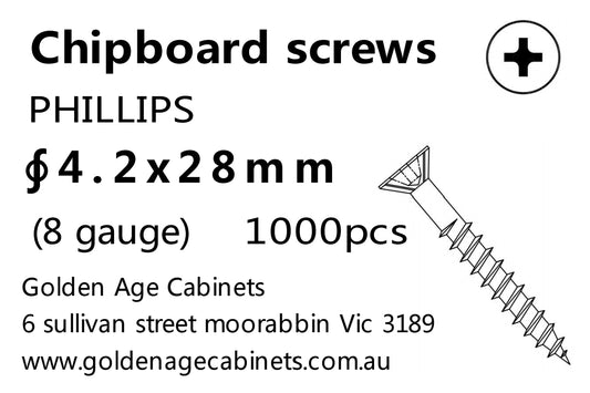 Phillips Chipboard Screws 4.2 x 28mm 1000pcs