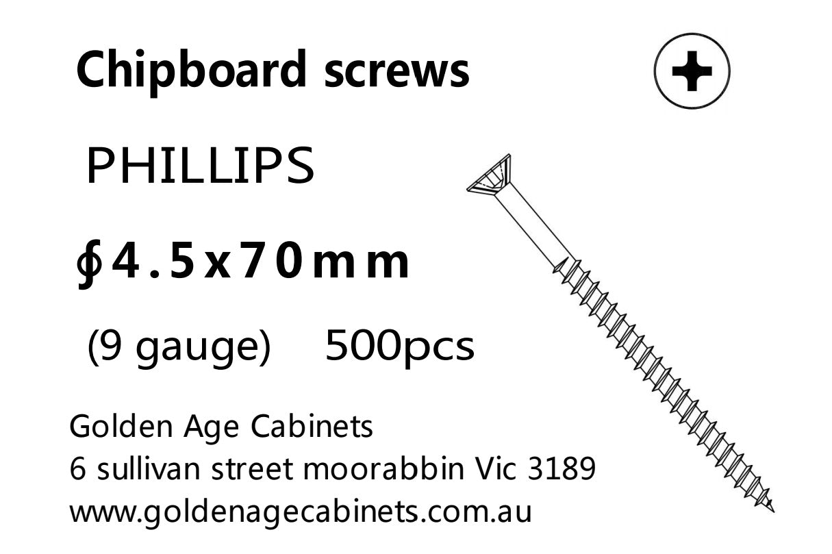 Phillips Chipboard Screws 4.5 x 70mm 500pcs