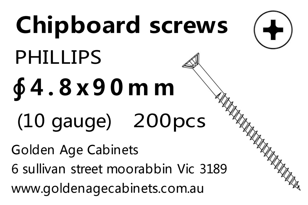 Phillips Chipboard Screws 4.8 x 90mm 200pcs