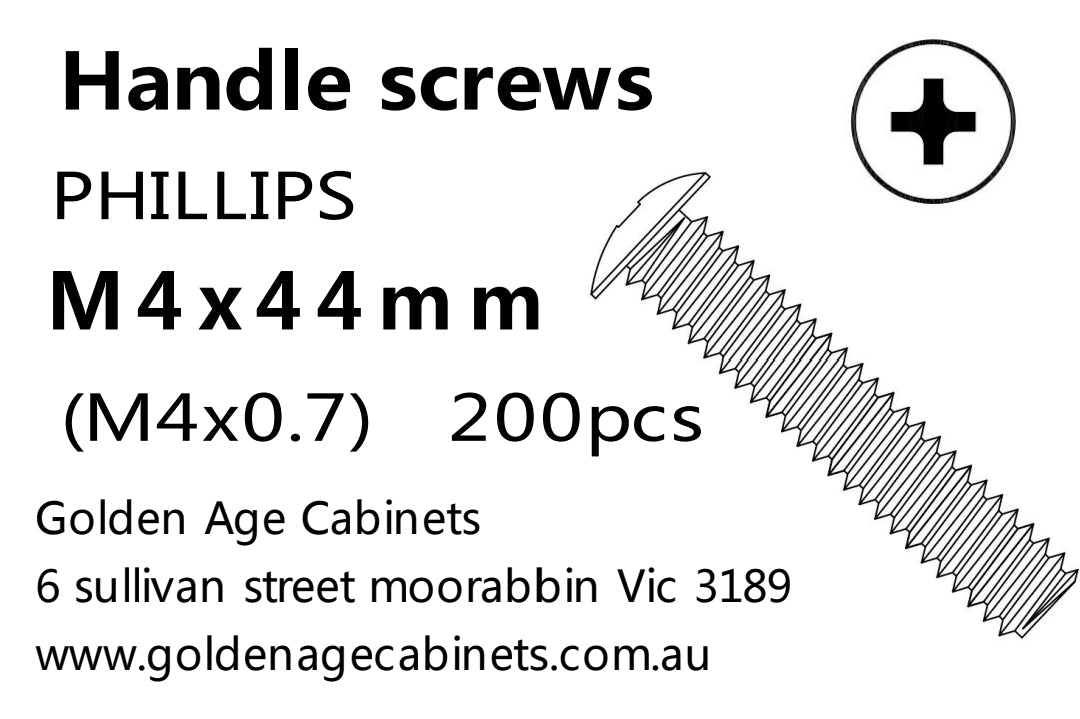 Phillips Handle Screws M4 x 44 mm 200pcs